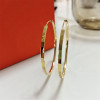 Senlissi - New Fashion18K Gold Plated Hoop Earrings For Women 925 Sterling Silver 2.0mm Fashion Earring Cерьги Kольца 3/4/5/6CM