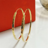 Senlissi - New Fashion18K Gold Plated Hoop Earrings For Women 925 Sterling Silver 2.0mm Fashion Earring Cерьги Kольца 3/4/5/6CM