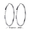 Senlissi - New Fashion18K Gold Plated Hoop Earrings For Women 925 Sterling Silver 2.0mm Fashion Earring Cерьги Kольца 3/4/5/6CM