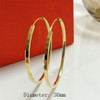 Senlissi - New Fashion18K Gold Plated Hoop Earrings For Women 925 Sterling Silver 2.0mm Fashion Earring Cерьги Kольца 3/4/5/6CM