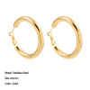 Classic Stainless Steel Ear Buckle for Women Trendy Gold Color Small Large Circle Hoop Earrings Punk Hip Hop Jewelry Accessories