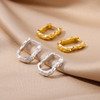 U-Shaped Square Hoop Earrings for Women Luxury Stainless Steel Circle Earring 2024 Trending New Wedding Aesthetic Jewelry aretes