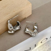 Stainless Steel Smooth Metal Chunky Hoop Earrings for Women Girls Fashion Round Circle Hoops Statement Earrings Punk Jewelry