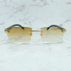 Natual Buffalo Horn Sunglasses Rimless Luxury Designer Carter Sun Glasses Men Sun Shades For Women Outdoor Protect Eyewear