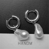 2023 Stainless Steel earbuckle Retro imitation Baroque Pearl Pendant Earrings for women