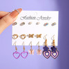 Trendy Colorful Earrings Set For Women Girls Green Resin Pearl Gold Color Metal Circle Dangle Earrings 2022 New Fashion