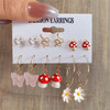 Trendy Colorful Earrings Set For Women Girls Green Resin Pearl Gold Color Metal Circle Dangle Earrings 2022 New Fashion