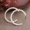 New white boho imitation pearl round circle hoop earrings female gold color big earrings korean jewelry statement earrings