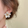 Imitation Pearl Big Flower Stud Earrings Earrings For Wmen White Luxury Niche Designer Ladies Earrings Party Gift Accessories