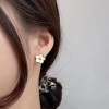 Imitation Pearl Big Flower Stud Earrings Earrings For Wmen White Luxury Niche Designer Ladies Earrings Party Gift Accessories