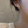 2023 New Retro Light Luxury Pearl Stud Earrings Korean Simple Jewelry Christmas Party Girl's Temperament Accessories For Woman