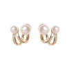 2023 New Retro Light Luxury Pearl Stud Earrings Korean Simple Jewelry Christmas Party Girl's Temperament Accessories For Woman