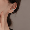 OIMG 925 Stamp Silver Color 1PC Zirconia Pearl Clip On Earrings for Women Geometric Ear Cuff Without Piercing Girl Jewelry