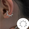 OIMG 925 Stamp Silver Color 1PC Zirconia Pearl Clip On Earrings for Women Geometric Ear Cuff Without Piercing Girl Jewelry