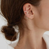 OIMG 925 Stamp Silver Color 1PC Zirconia Pearl Clip On Earrings for Women Geometric Ear Cuff Without Piercing Girl Jewelry