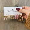 Punk Leopard Acrylic Resin Hoop Earrings Set for Women Trendy Gold Silver Color Butterfly Pearl Circle Earrings Gifts Jewelry