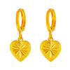 Gold shop with 999 real gold earrings 24k fortune prosperous temperament gold earrings flower and leaf eardrop solid earrings