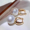 Gorgeous AAAAA 10-11mm natural south sea genuine Round white pearl earring 925S