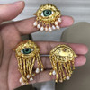 Women Vintage Eyes of Demon Earring Ring Exaggerated Trendy Earrings Style Imitated Pearl Girls Delicate Tassels Jewelry