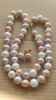 Real 18" AAA+ 9-8MM AAAA SOUTH SEA NATURAL White pink purple PEARL NECKLACE 14K