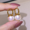 Simple and luxurious AAAA++++ 10-11mm 11-12mm Gorgeous KOYA White ROUND pearl earring 925s... gift box