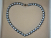 14kp Gold Clasp 9-10mm real natural south sea gray pearl necklace 18"