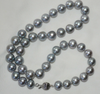 14kp Gold Clasp 9-10mm real natural south sea gray pearl necklace 18"