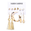 LATS Women's Earrings Set Tassel Pearl Earrings for Women Bohemian Fashion Jewelry 2020 Geometric Kolczyki Hoop Earings