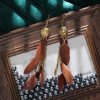 Woman Hanging Earrings Tassel Feather Pendent Female Long Dangle Jewelry Accessories Nation Style Vintage Punk Women Earring