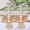 BohemiaY2K Cross Jesus Earrings Dangle Colorful Long Tassel Glass Earring For Woman Large Brinco Ear Exaggeration Female Gift Ms