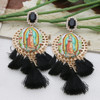 BohemiaY2K Cross Jesus Earrings Dangle Colorful Long Tassel Glass Earring For Woman Large Brinco Ear Exaggeration Female Gift Ms