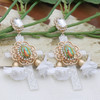 BohemiaY2K Cross Jesus Earrings Dangle Colorful Long Tassel Glass Earring For Woman Large Brinco Ear Exaggeration Female Gift Ms