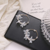 2021 Fashion Trend White Acrylic Flower Drop Earrings Female Acrylic Alloy Tassel Chain Pendant Earrings Korean Wedding Earrings