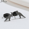 Cute Golden Stainless Steel Dinosaur Earrings for Women Children Jewelry Minimalist Animal Earings Studs Kawaii Accessory Brinco