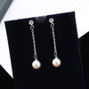 White Color Hanging Earrings for Women Korean Fashion Long Dangle Earrings Crystal Tassel Earrings Birthday Gift pendientes