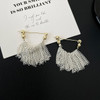 Fashion Statement Gold Silver Color Long Metal Chain Bling Tassel Earrings for Women Wedding Ms Hot Jewelry Pendant Gift