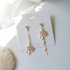 Chinese Style Folding Fan Crane Carp Lotus Asymmetrical Long Tassel Dangle National Style Earrings for Women Jewelry Gift