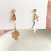 Chinese Style Folding Fan Crane Carp Lotus Asymmetrical Long Tassel Dangle National Style Earrings for Women Jewelry Gift