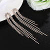 Fashion Statement Earring Long Full Rhinestone Big Earrings For Women Shining Tassel Dangle Earrings Wedding Jewelry Gift