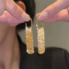 Fashion Statement Gold Color Long Metal Chain Bling Tassel Earrings for Women Wedding Ms Daily Hot Jewelry Pendant Gift