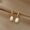 2022 New Classic Elegant Imitation Pearl Dangle Earrings Women Crystal Long Tassel Exquisite Drop Earring Wedding Jewelry