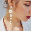 Long Dangle Earrings for Women 2024 Fashion Full Crystal Simulated Pearl Tassel Drop Earring Vintage Gold Color Brincos Jewelry