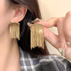 Tassel Earrings with European and American Exaggerated Metal Style - Trendy and Edgy Accessories for Fashion Lovers