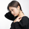 Women Long Tassel Earrings Celebrity Colored Zircon Crystal Girls Earring Dangle Green Wedding Bride Jewelry Free Shipping