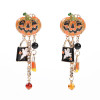 Exaggerated Halloween Drop Earrings for Women Pumpkin Head Skeleton Tassel Earrings Festival Accessories Children Female Jewelry