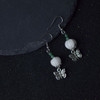 New Chinese Fashion Vintage Design Earrings for Women Flower Shaped Jade Pendant Long Tassel Luxury Jewelry Gift Hanfu Accessory