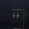 New Chinese Fashion Vintage Design Earrings for Women Flower Shaped Jade Pendant Long Tassel Luxury Jewelry Gift Hanfu Accessory