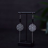 New Chinese Fashion Vintage Design Earrings for Women Flower Shaped Jade Pendant Long Tassel Luxury Jewelry Gift Hanfu Accessory