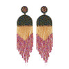 Handmade Chic Bohemian Style Jewelry Long Dainty Tassel Dangle Boho Fringe Seed Beaded Earrings For Women Pendientes Largo