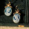S925 Silver 18k Gold-plated Colorful Agate Relief Earring For Women Girls Vintage Beauty Girl Dangle Earrings Fashion Jewelry S925 Silver 18k Gold-plated Colorful Agate Relief Earring For Women Girls Vintage Beauty Girl Dangle Earrings Fashion Jewelry